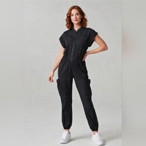 Blanc Noir Mastermind Zippered Jumpsuit Women's Size S Black
